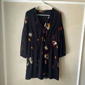 Madewell Floral Dress with Neck Tie